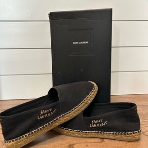 Saint Laurent Black and Tan Loafers